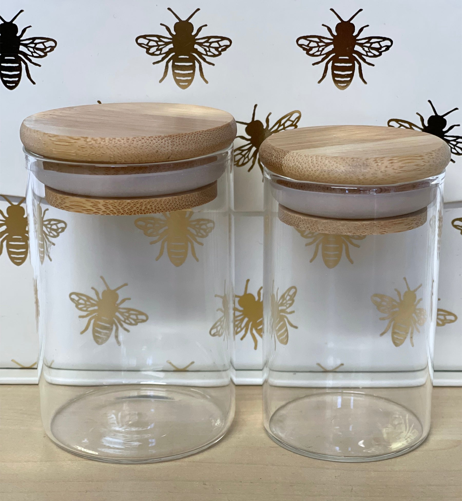 Glass Storage Jars W/Bamboo Lid