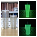 Load image into Gallery viewer, Clear Double Wall Tumbler, Glow in the Dark, 24 oz or 16 oz
