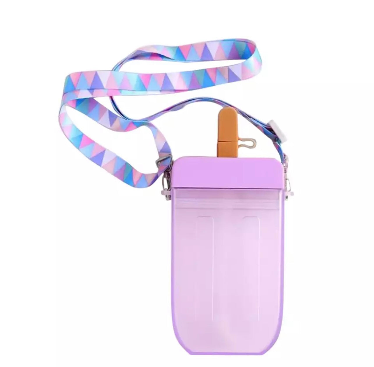 Popsicle Water Bottle W/ Straw and Strap, 10oz