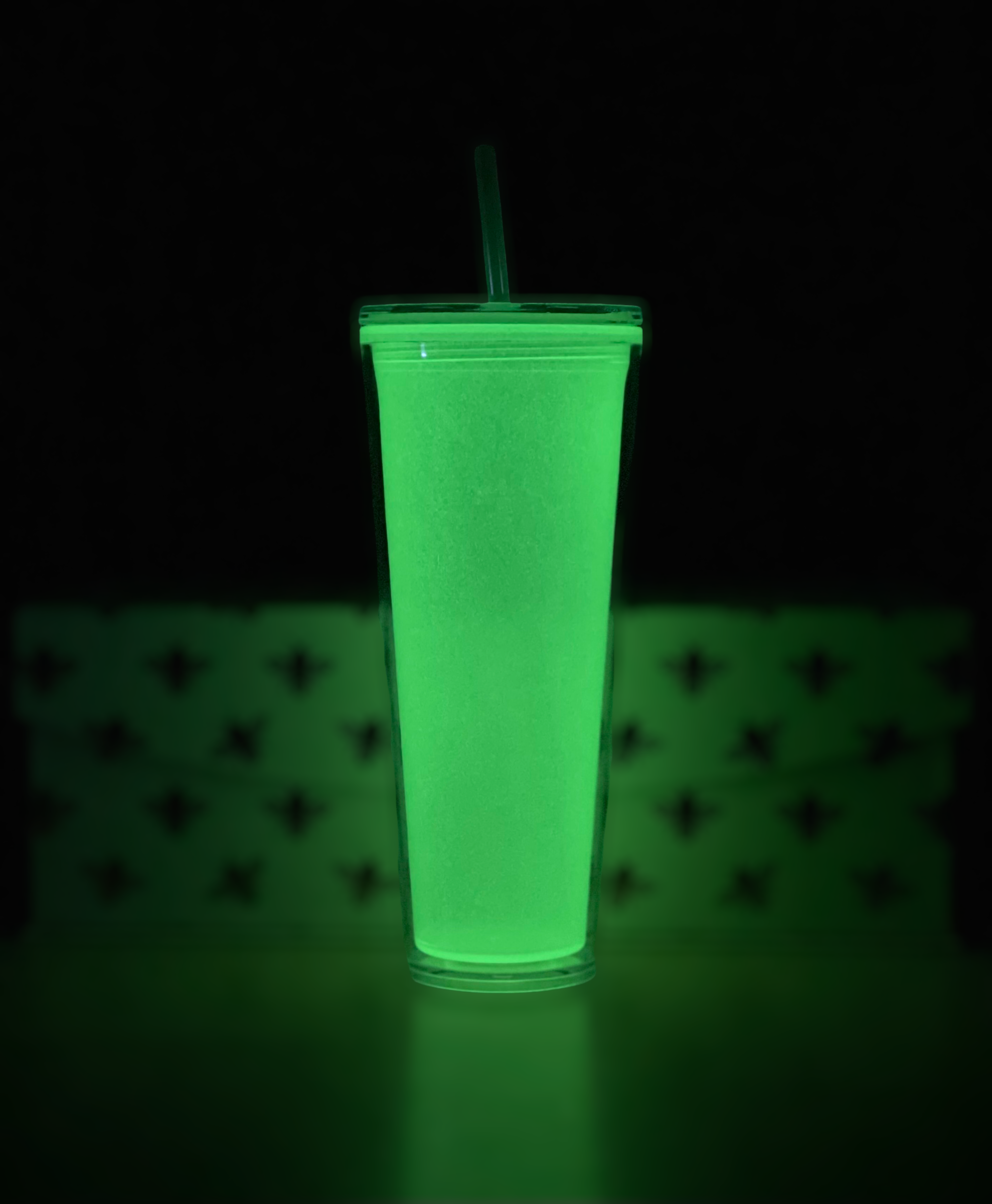 Clear Double Wall Tumbler, Glow in the Dark, 24 oz or 16 oz