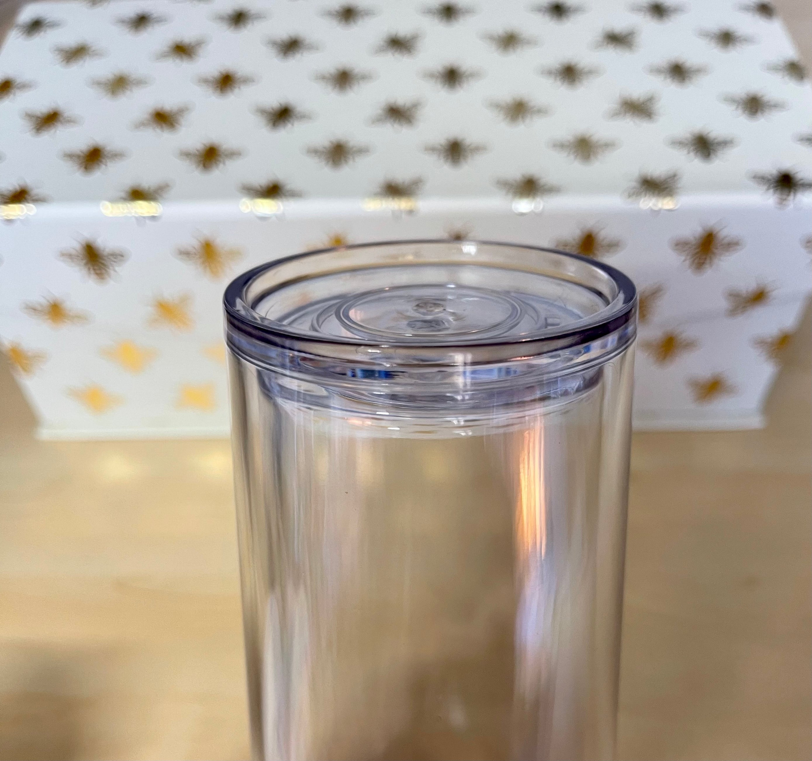 Clear Double Wall Tumbler, Glow in the Dark, 24 oz or 16 oz