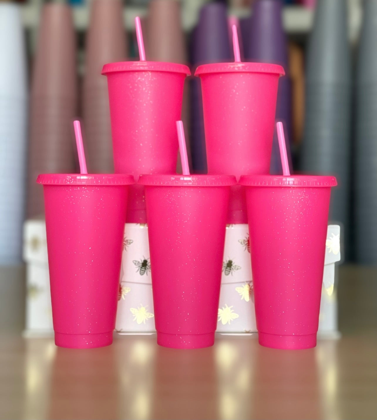 24oz Glitter Cold Cups (5 Pack)