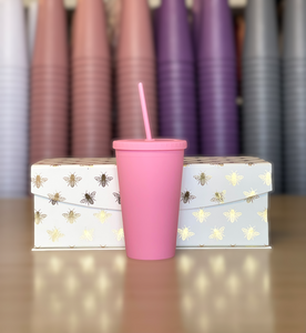 16 oz Double Wall Matte Tumbler, Pink