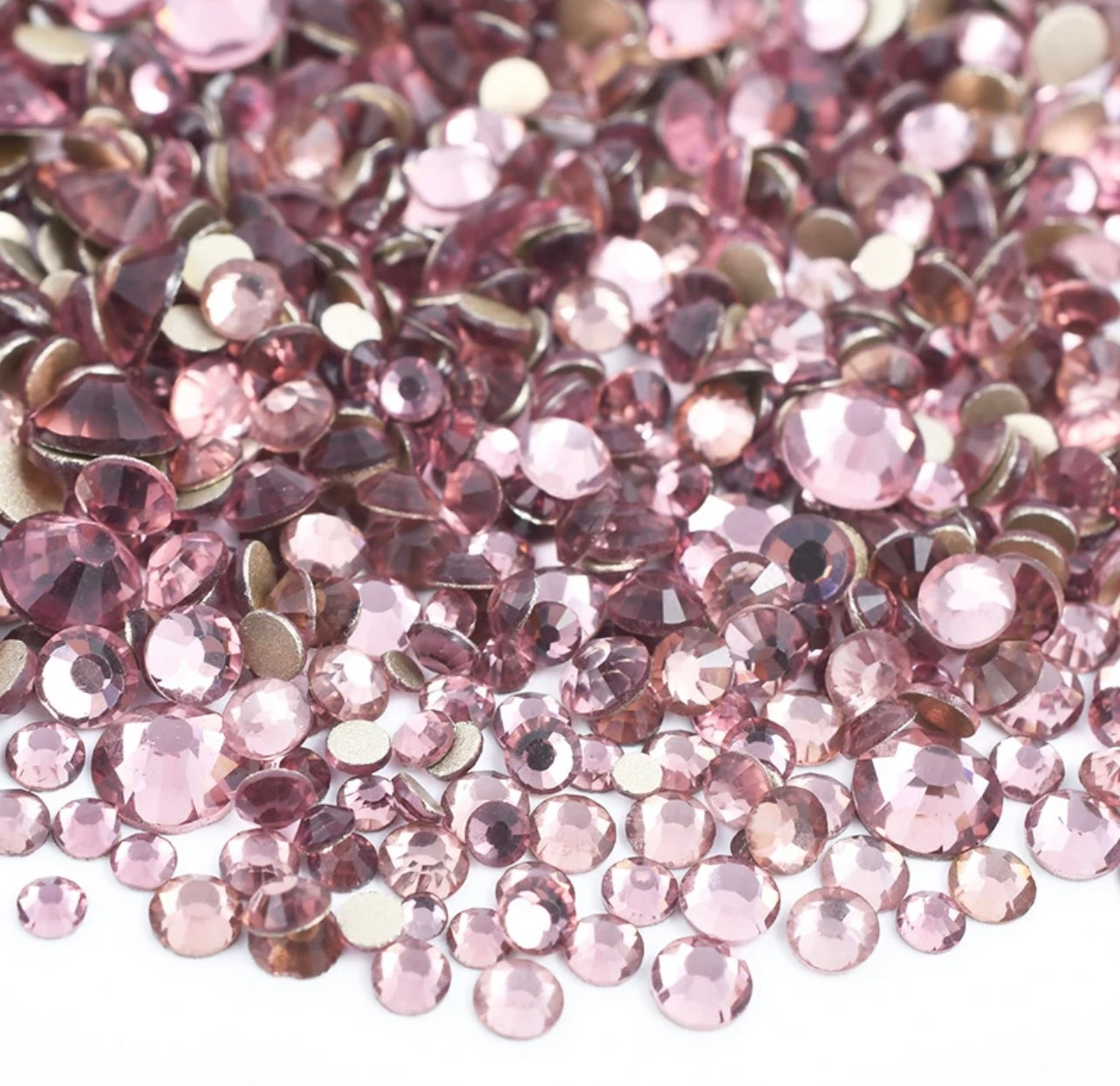 Glass Crystal Rhinestones, SS3-SS20 Mix, Light Amethyst