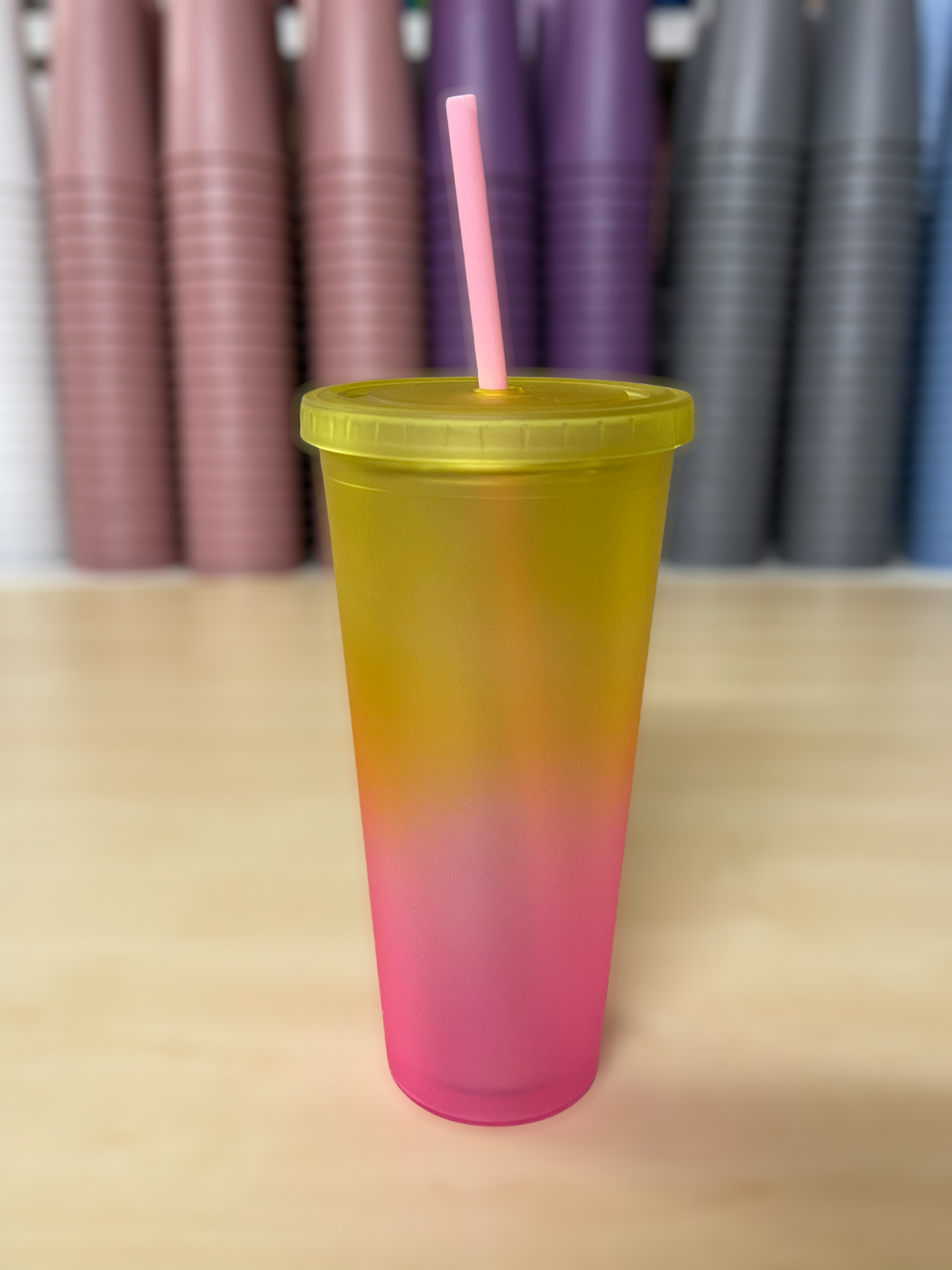 8oz Clear Double Wall Tumbler, Clear Lid/Straw – Cali Bees Creations