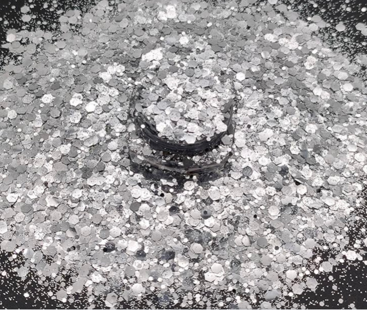 Chunky Mix Glitter, Silver Lining