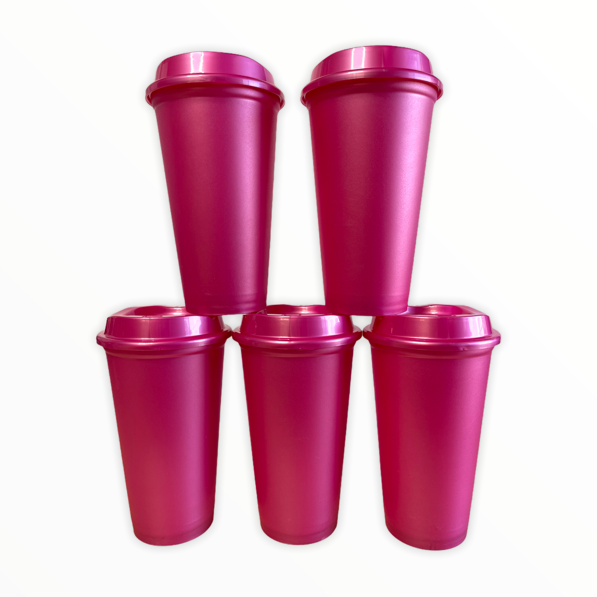16oz Hot Cups, Metallic Pink 5 Pack