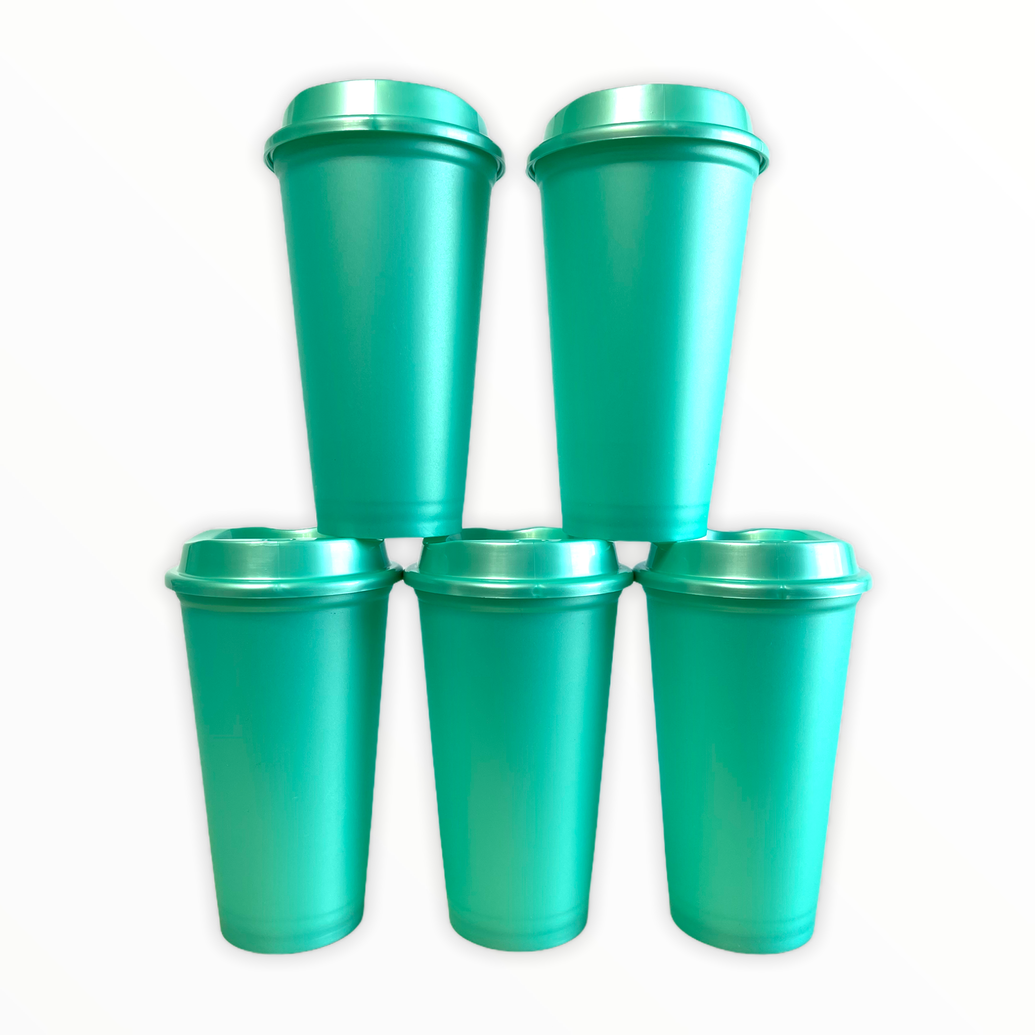 16oz Hot Cups, Metallic Mint 5 Pack