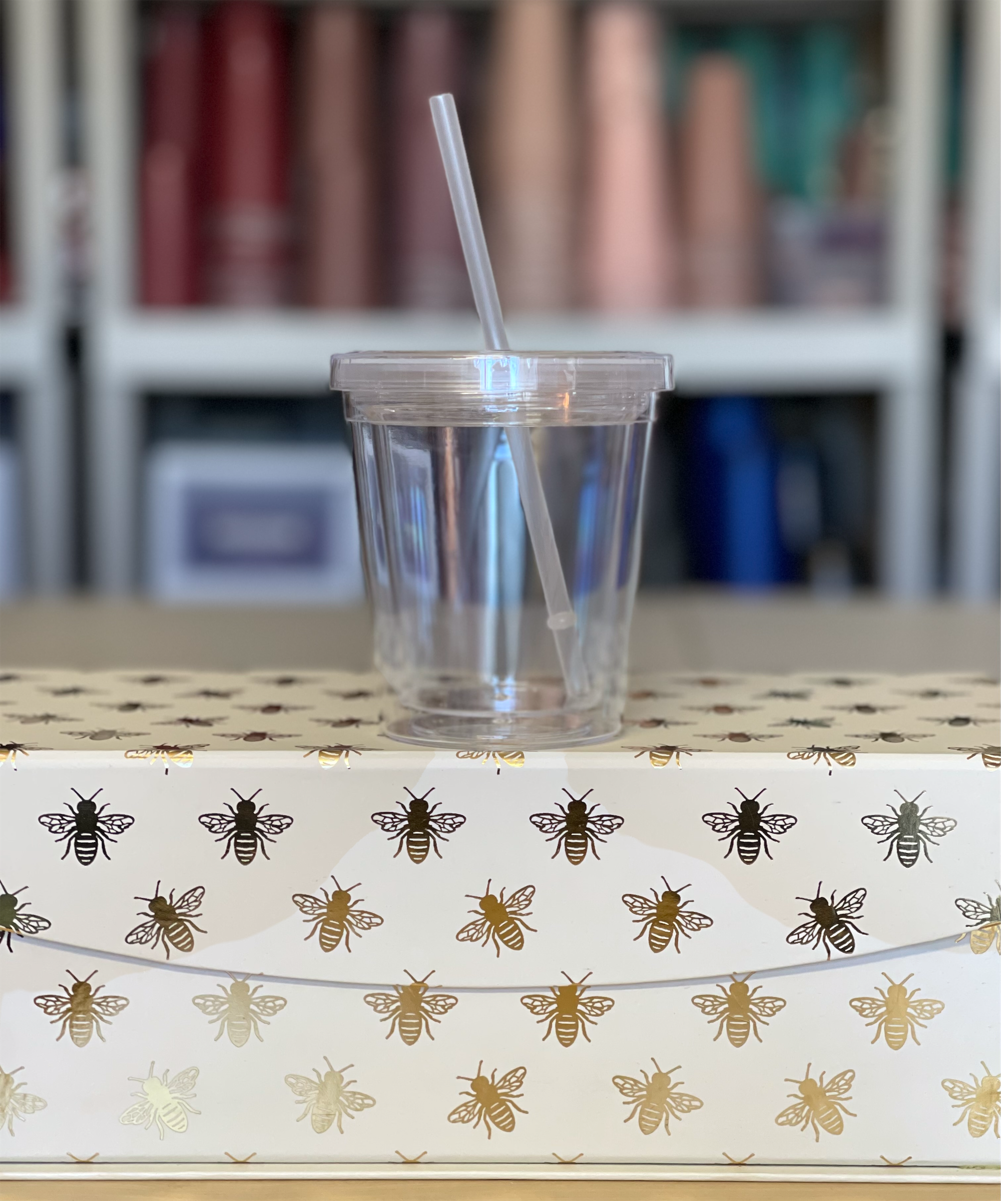 8oz Clear Double Wall Tumbler, Clear Lid/Straw – Cali Bees Creations