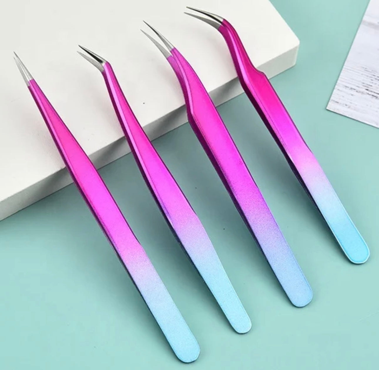 Stainless Steel Tweezers, 4 Pc Set