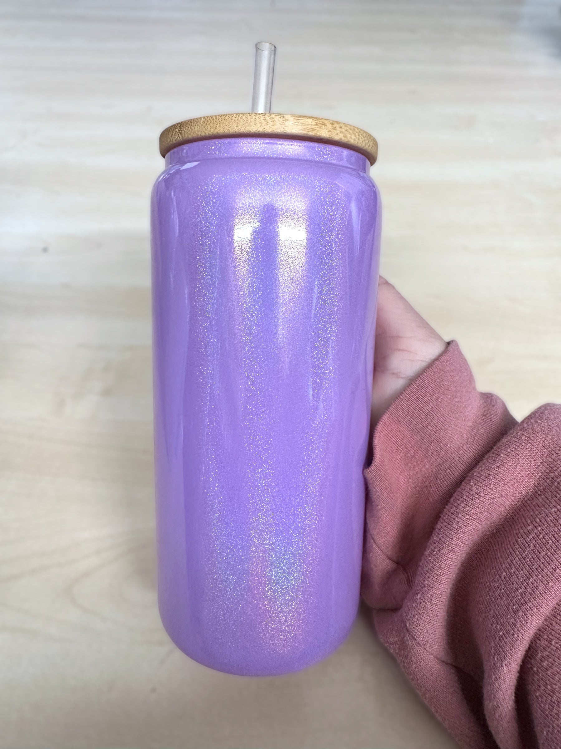 20oz Glass Sublimation Shimmer Tumbler, Can Shape W/Lid and Straw, Ass –  Cali Bees Creations