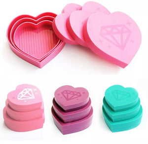 Heart Shaped Rhinestone Sorting Trays, 3 piece set.