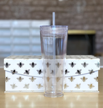 Load image into Gallery viewer, 24 oz  or 16 oz Clear Double Wall Tumbler W/Fillable Lid
