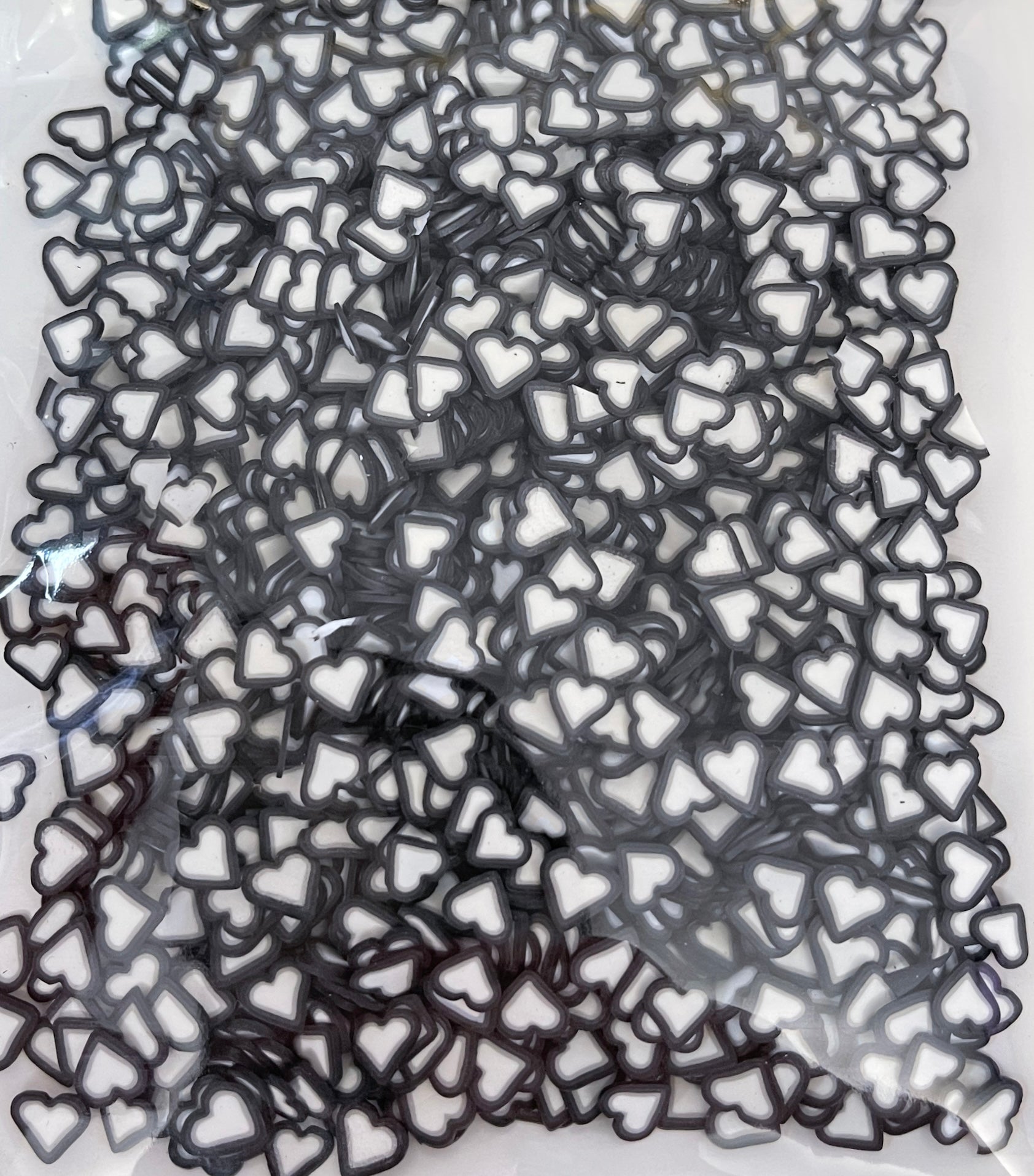 Polymer Clay, Black & White Hearts