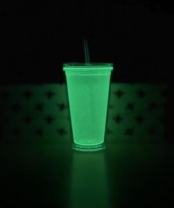 Clear Double Wall Tumbler, Glow in the Dark, 24 oz or 16 oz