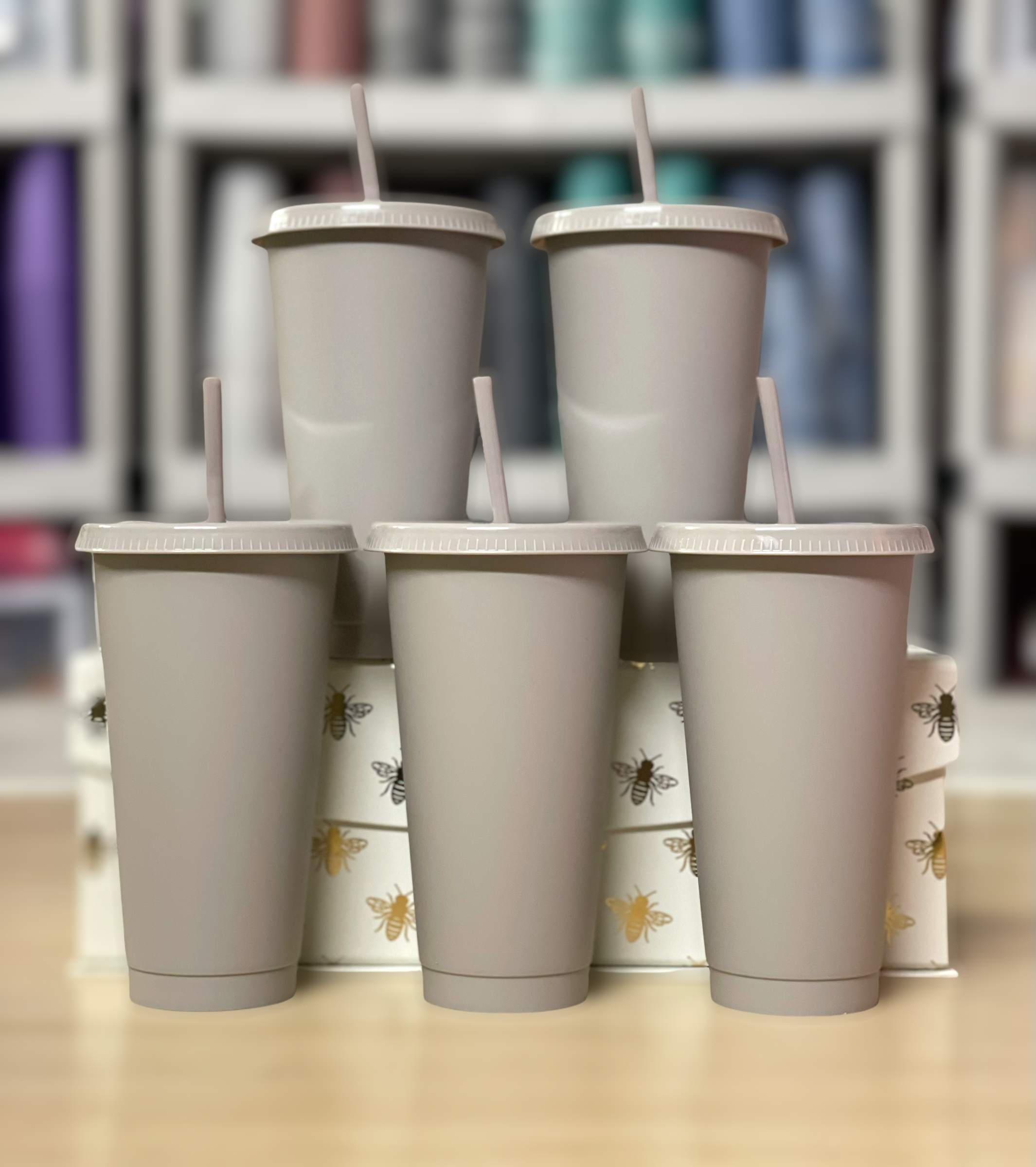 24oz Matte Cold Cups, Stone Greige (Gray-Beige) 5 pack