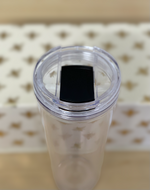 Load image into Gallery viewer, 24 oz Clear Double Wall Tumbler, Clear with Strawless Sip Lid
