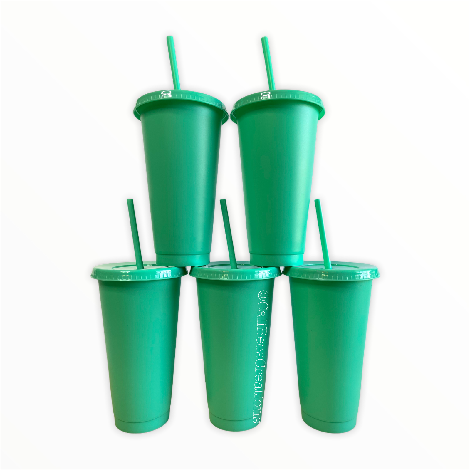 24oz Aqua Matte Cold Cups, 5 pack