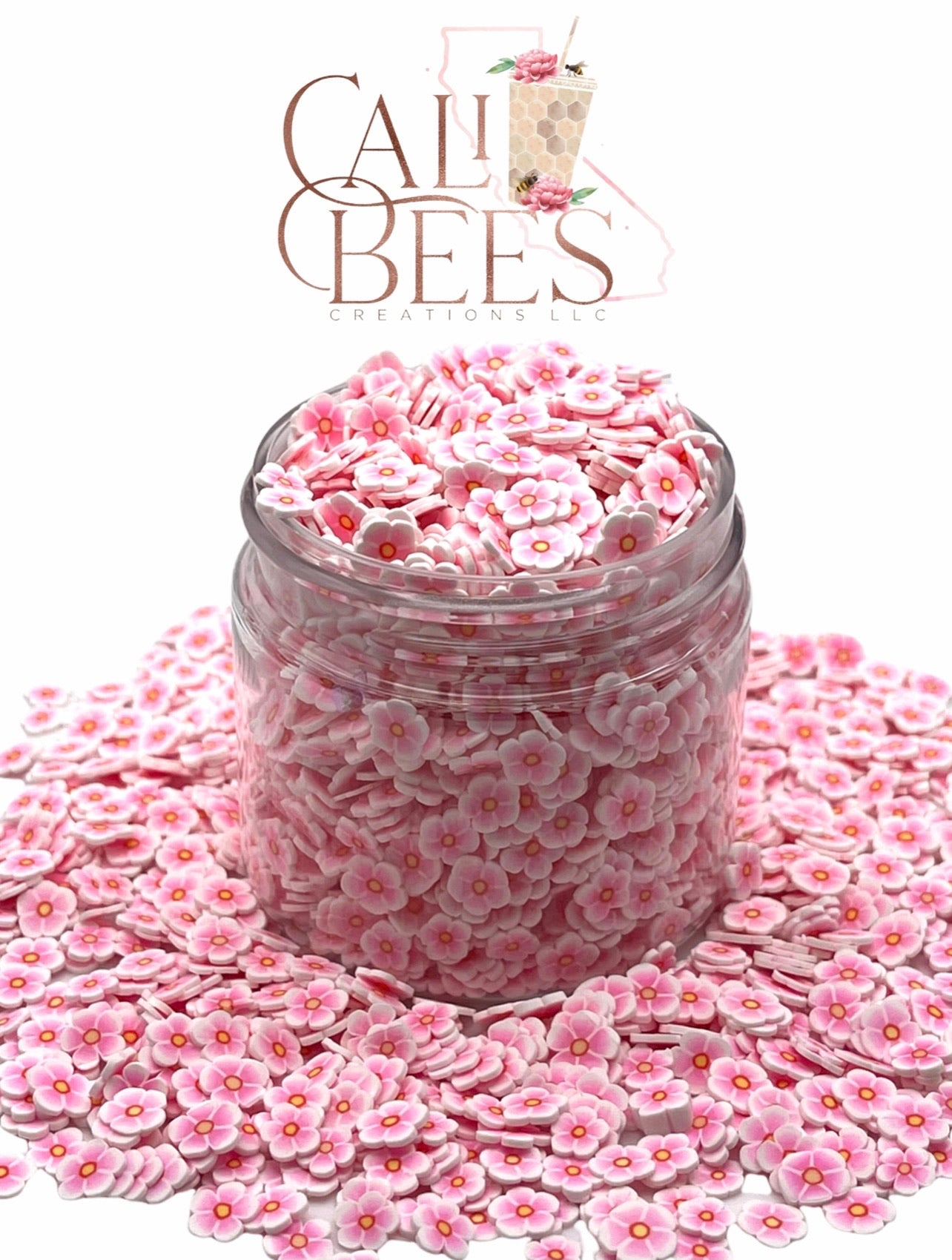 Polymer Clay, Pink & White Flowers