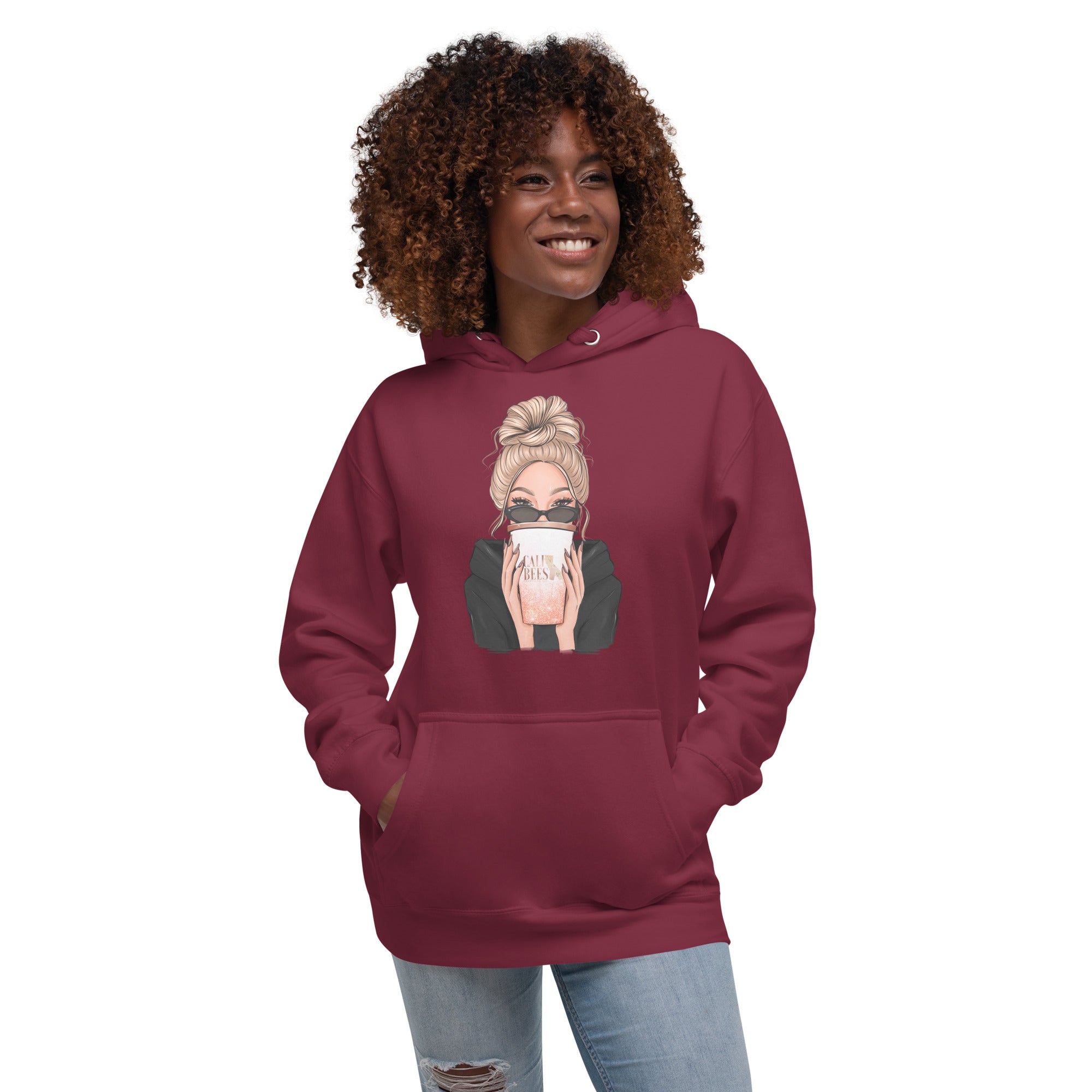Cali Bees Messy Bun Unisex Hoodie