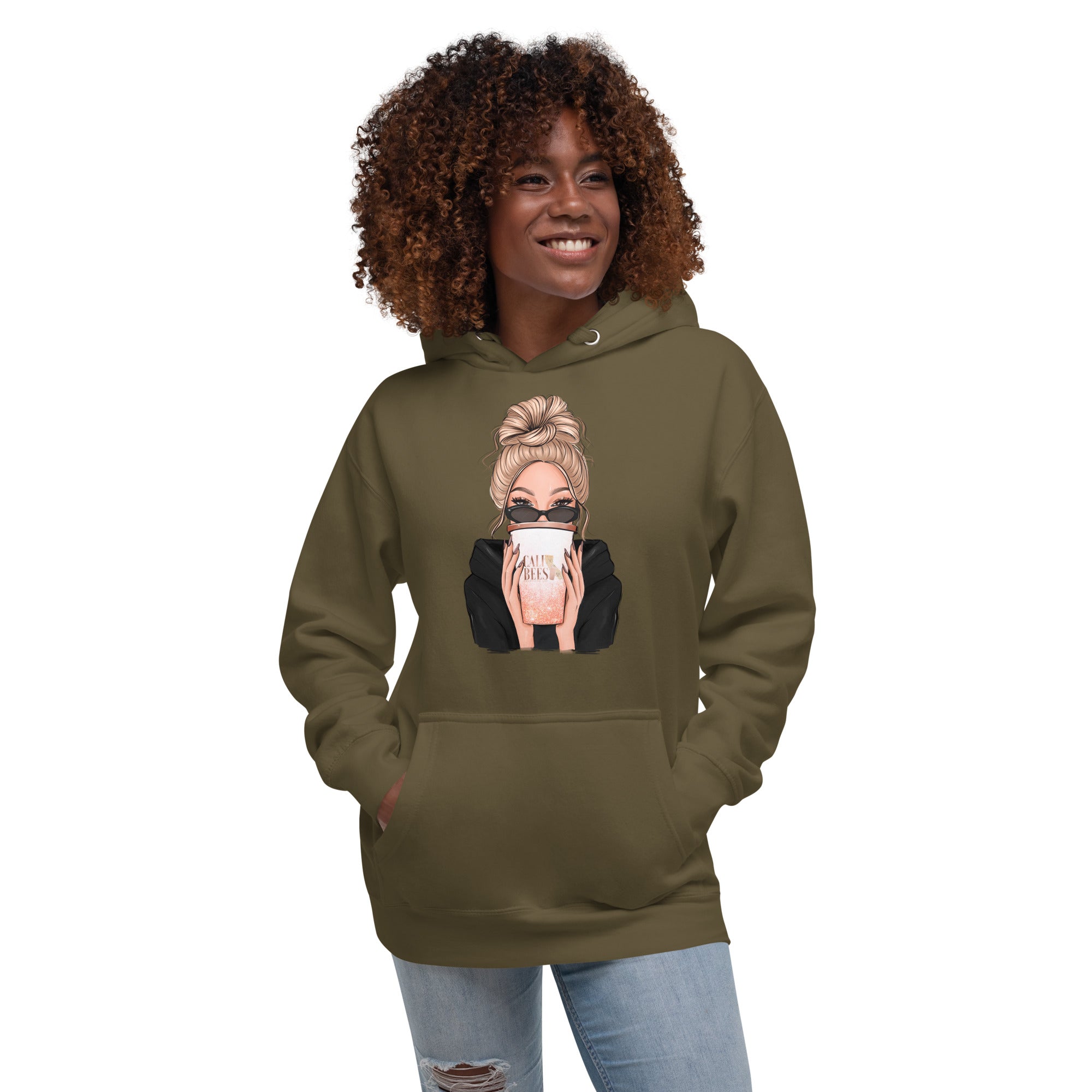Cali Bees Messy Bun Unisex Hoodie
